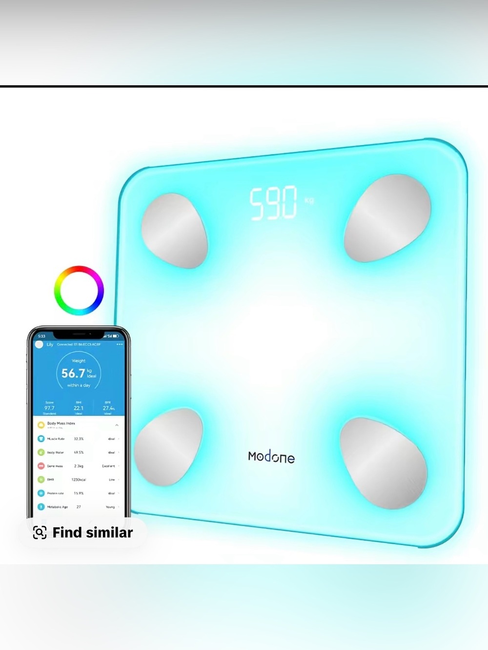 Scale for Body Weight, Digital Weight Scale with Color-Changing, Most Accurat...